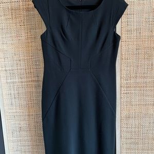 Banana Republic black, cap-sleeve midi dress. Size 12.